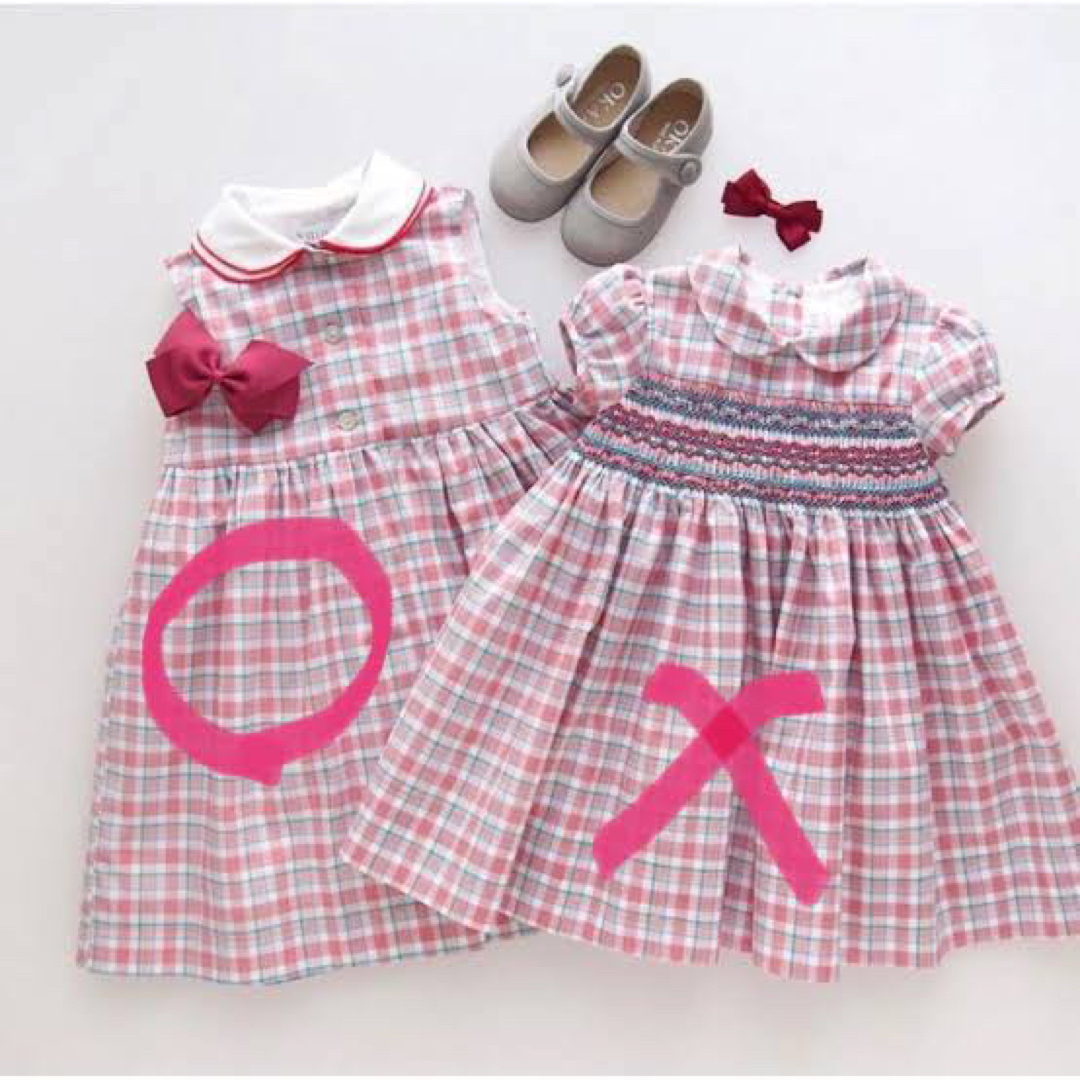 Amaia Kids/アマイマキッズ】チェック柄ノースリーブワンピース-