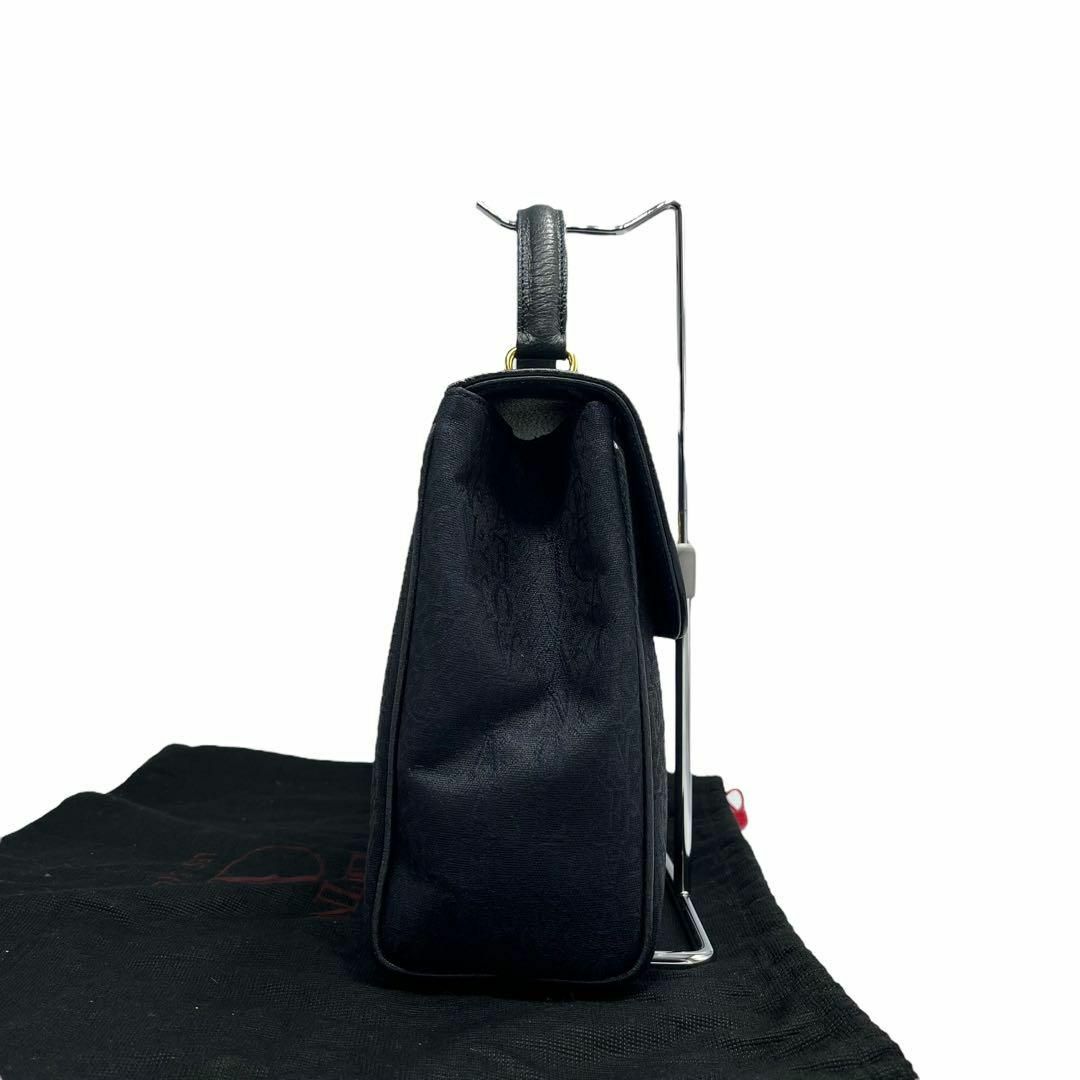【極美品✨】VALENTINO GARAVANI ハンドバッグ ロゴ総柄 紺色
