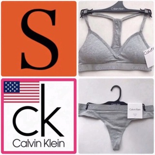 カルバンクライン(Calvin Klein)のCK レア 新品 下着 USA カルバンクライン ブラ Tショーツ グレー S(ブラ&ショーツセット)