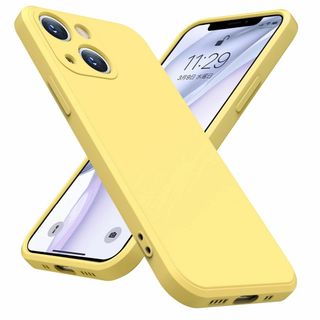 【色: イエロー】PNEWQNE iPhone 13 用 ケース 柔軟TPU液体(その他)