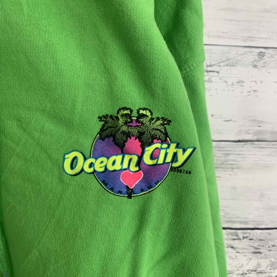 【ＵＳ輸入古着】黄緑パーカー OCEAN CITY メンズのトップス(パーカー)の商品写真