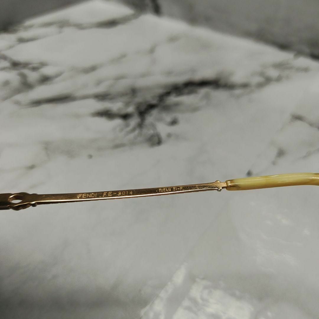 863超美品 フェンディ 8014 メガネ 眼鏡 度入り弱 豪華 ズッキーノ柄