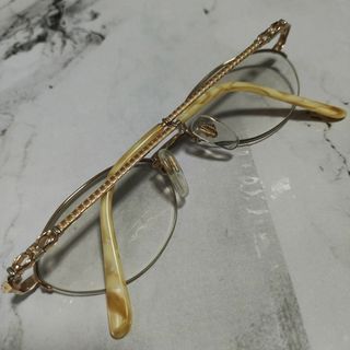 863超美品 フェンディ 8014 メガネ 眼鏡 度入り弱 豪華 ズッキーノ柄