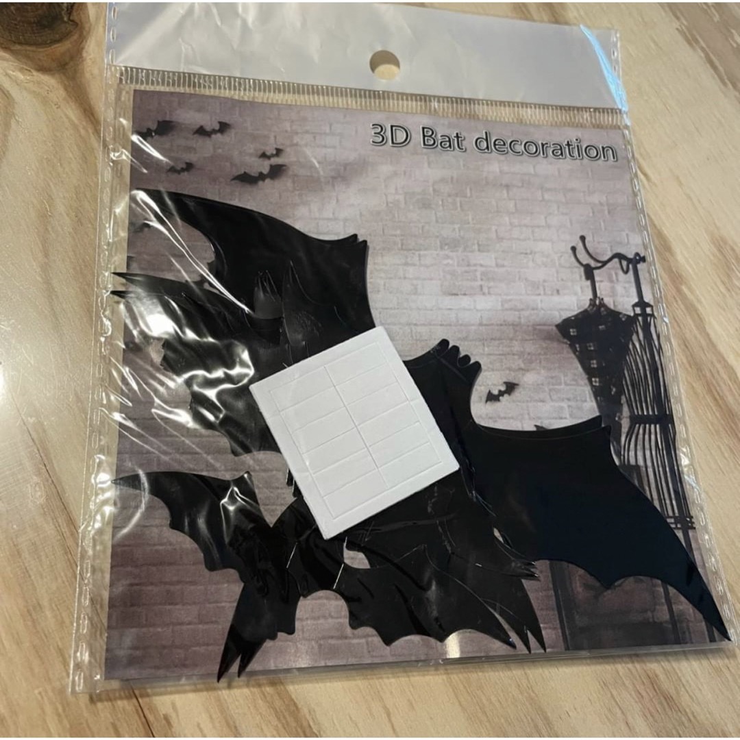 【SALE/72%OFF】 12枚入り コウモリステッカー ハロウィン こうもり 3Dシール 飾り シール