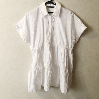 ザラ(ZARA)のZARA  ホワイトティアードワンピース(ミニワンピース)