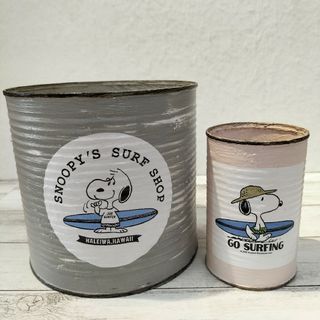 スヌーピー(SNOOPY)のSNOOPY　リメイク缶　2個セット　リメ缶　小物入れ　サーフィン②(その他)