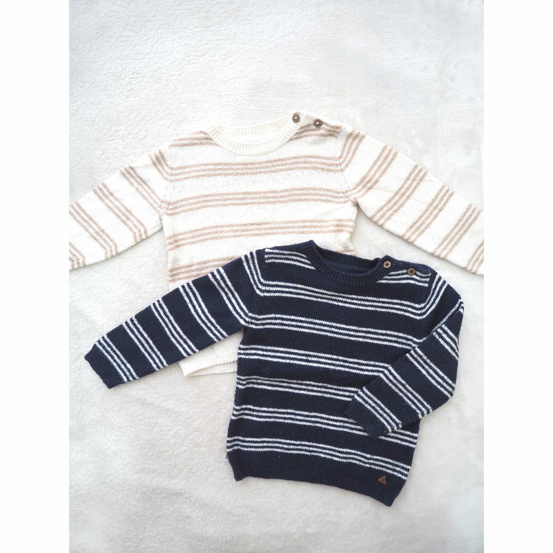 NEXT(ネクスト)のNEXT　ボーダーニット　２枚セット　92cm キッズ/ベビー/マタニティのキッズ服男の子用(90cm~)(ニット)の商品写真