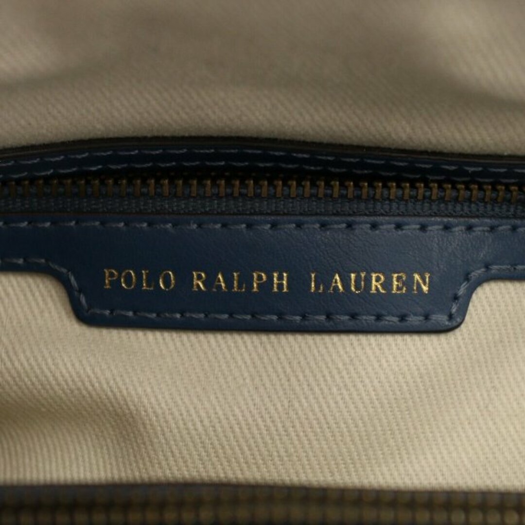 POLO RALPH LAUREN(ポロラルフローレン)のポロ ラルフローレン ハンドバッグ ショルダーバッグ 2way レザー 紺 レディースのバッグ(ハンドバッグ)の商品写真