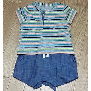 ベビーギャップ(babyGAP)のbabyGAP  重ね着風ロンパース　半袖　6-12month(ロンパース)