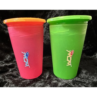 すぬこ様専用Wow Cup) クリアカラー グリーン ピンク 2個セット(グラス/カップ)
