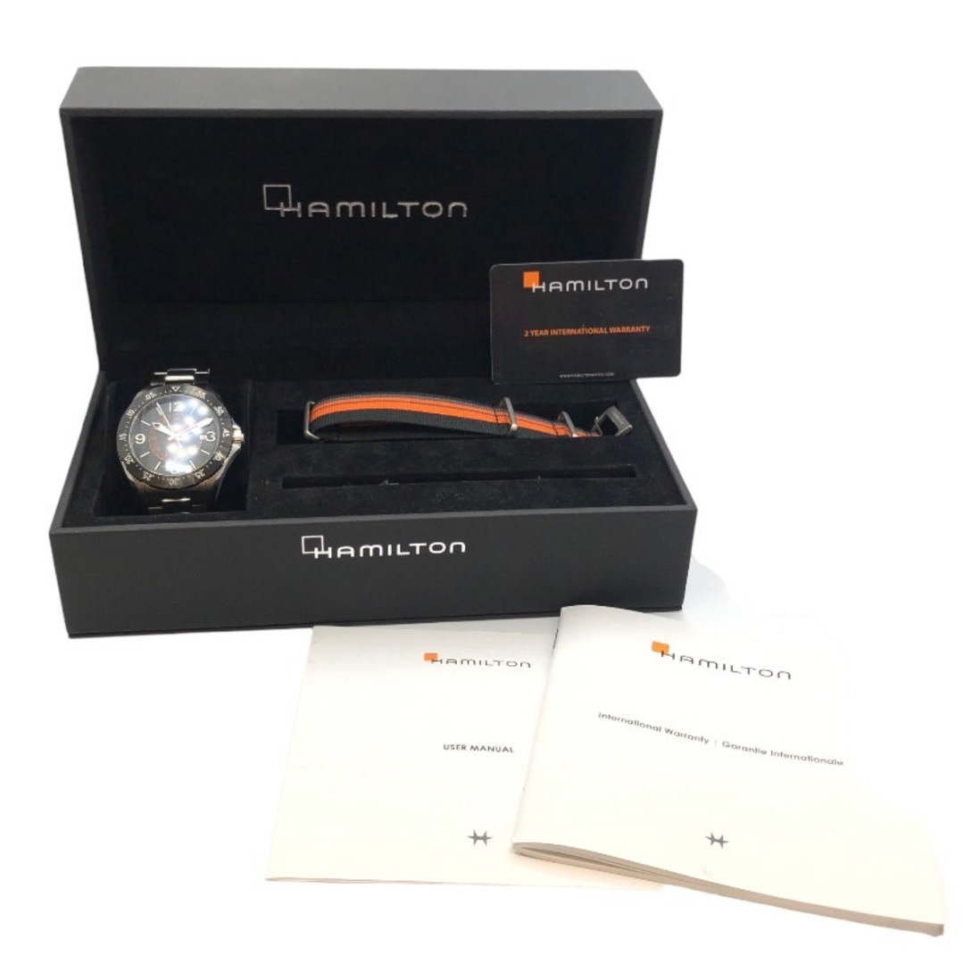 ハミルトン HAMILTON カーキ　アビエーション　パイロットGMT H767550 ステンレススチール メンズ 腕時計