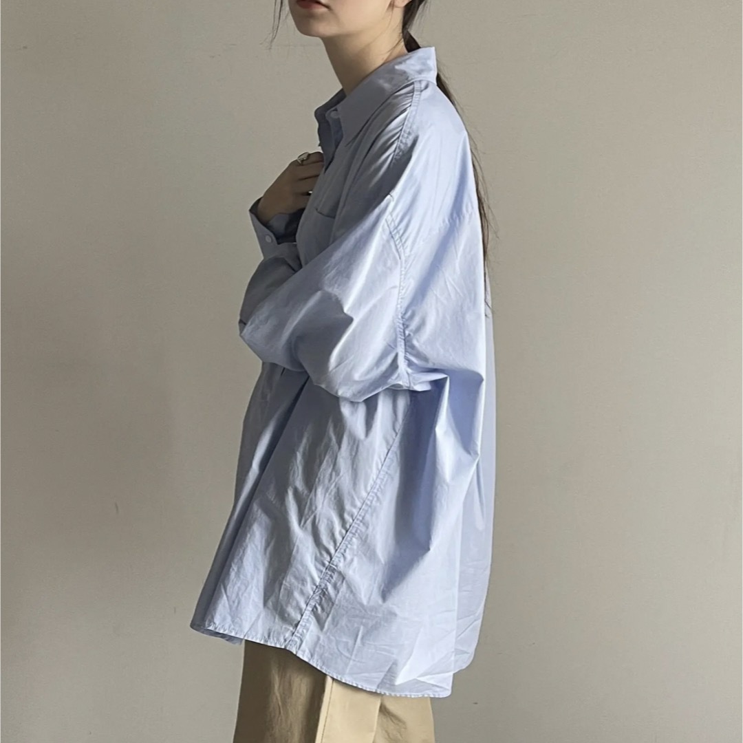 FASHIRU oversize blue shirt レディースのトップス(シャツ/ブラウス(長袖/七分))の商品写真