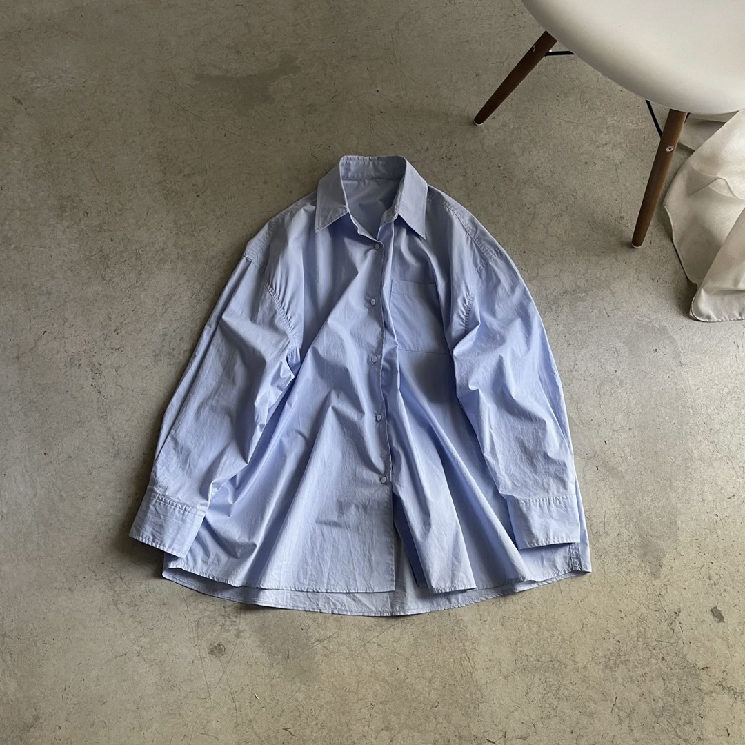 FASHIRU oversize blue shirt レディースのトップス(シャツ/ブラウス(長袖/七分))の商品写真