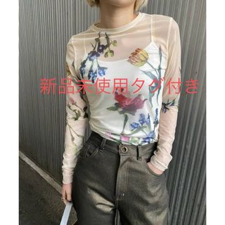 アメリヴィンテージ(Ameri VINTAGE)の【Ameri VINTAGE】SOFIA SHEER CUT TOP アイボリー(カットソー(長袖/七分))