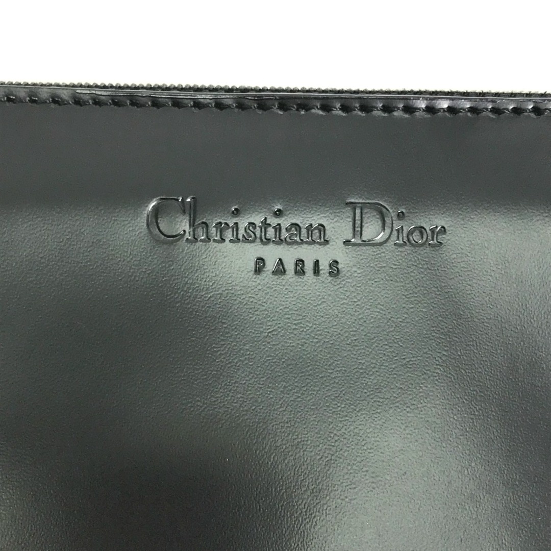 ディオール Dior コンパクト ロゴ ポシェット 斜め掛け 肩掛け ショルダーバッグ レザー ブラック
