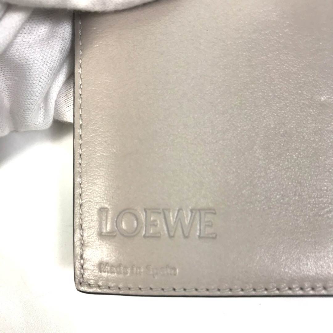 ロエベ LOEWE バーティカル ウォレットラージ アナグラム 折り財布 長財布 レザー グレー×グリーン 未使用