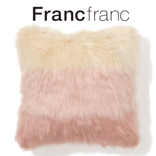 フランフラン(Francfranc)の❤新品タグ付き フランフラン ファー H-013 クッションカバー【ピンク】❤(クッションカバー)