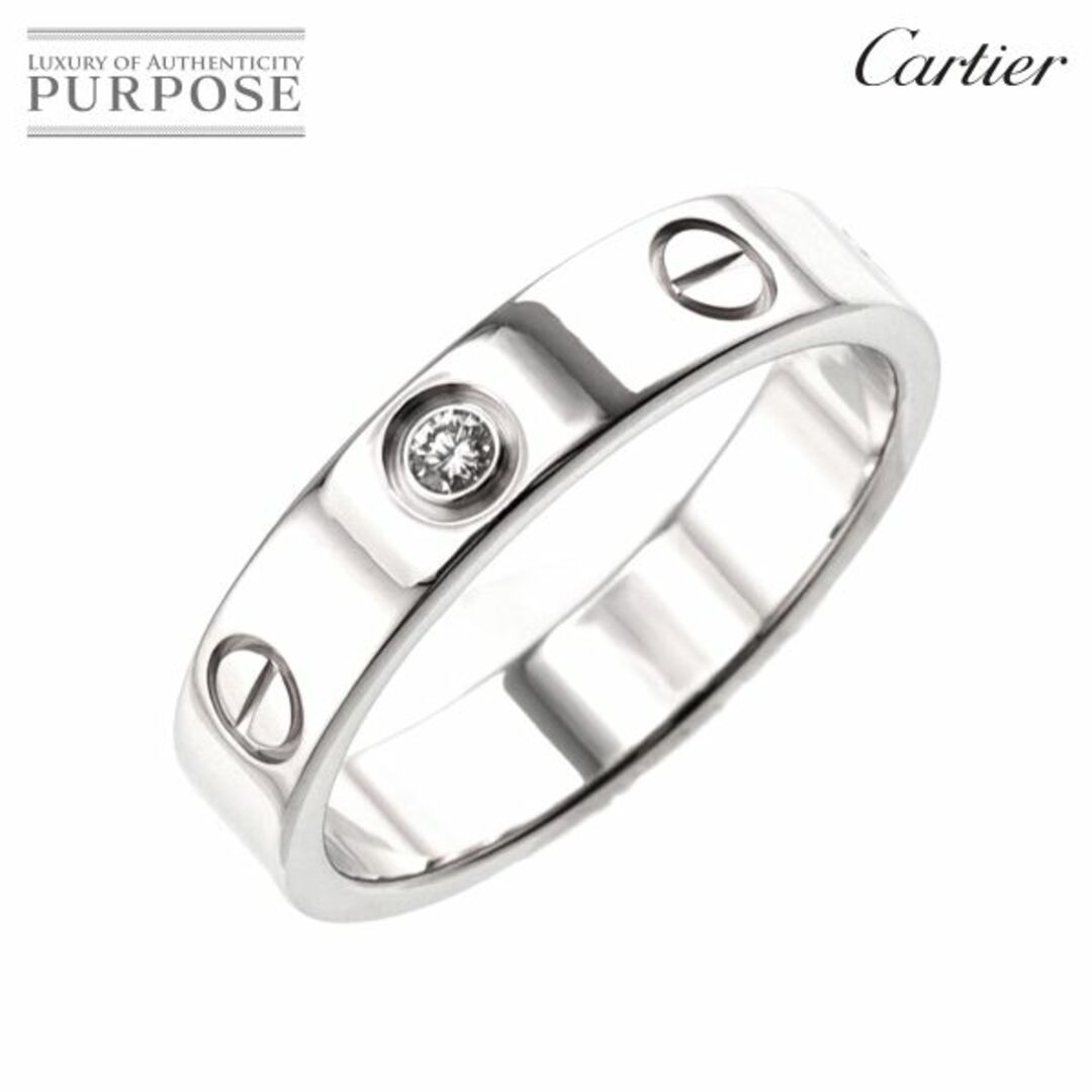 カルティエ Cartier ミニラブ #51 リング ダイヤ 1P K18 WG ホワイトゴールド 750 指輪 VLP 90198892