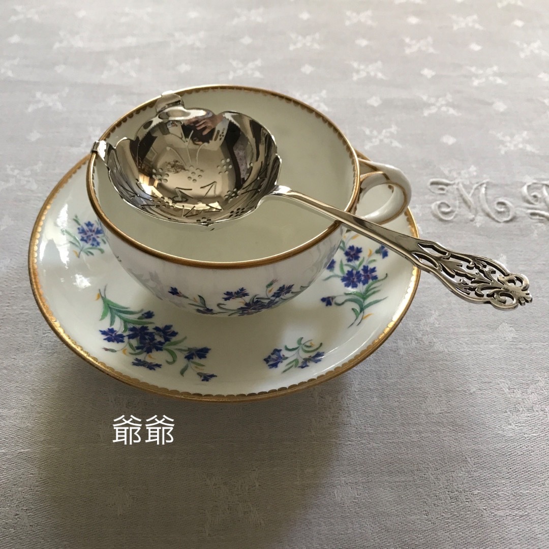 MEISSEN(マイセン)の英国製／純銀 スターリングシルバー／ティーストレーナー 茶漉し 茶こし 【A】 インテリア/住まい/日用品のキッチン/食器(食器)の商品写真