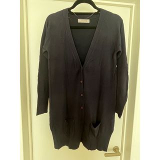 ザラ(ZARA)のZARA ロングカーディガン　ネイビー(カーディガン)