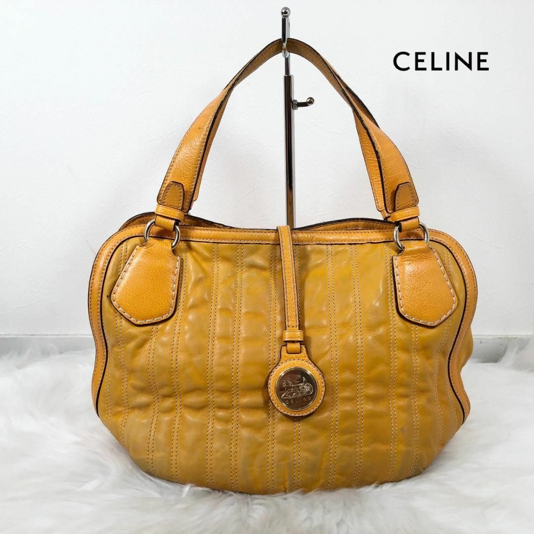 CELINE セリーヌ レザー ハンドバッグ ビタースウィート キルティング