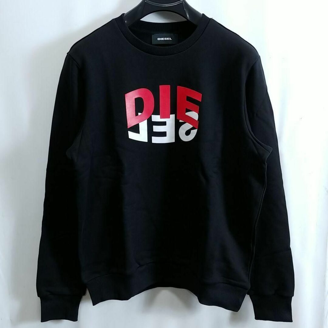 新品 S DIESEL ブランド ロゴ トレーナー スウェット N80 黒-