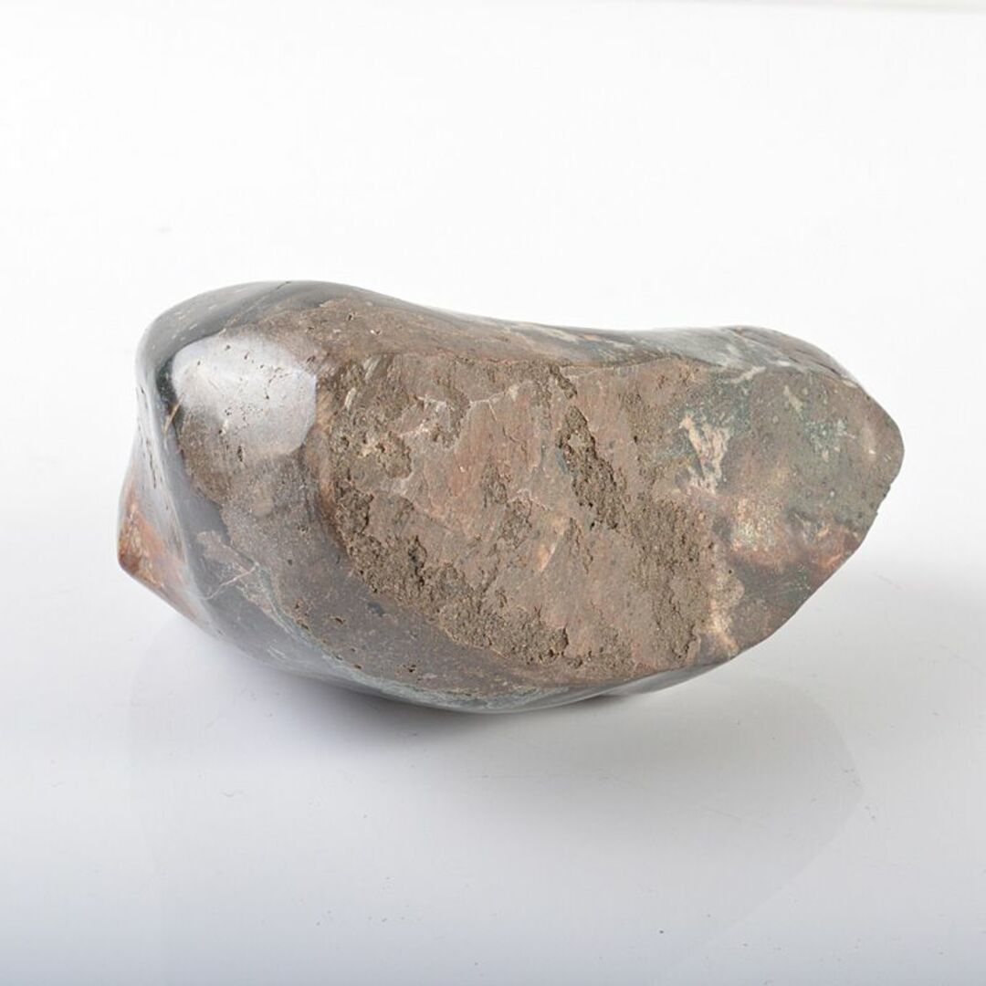鑑賞石　天然石　菊花石　重さ約455g　唐木台付　時代箱　V　R6292
