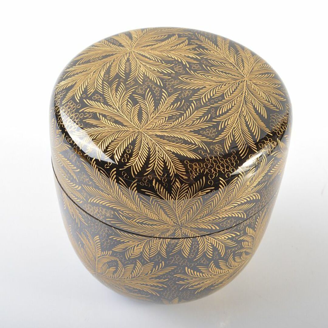 茶道具 漆塗 博堂造 金蒔絵 志のぶ文 棗 共布共箱 V R6296の通販 茶道具 漆塗 博堂造 金蒔絵 志のぶ文 棗 共布共箱 V R6296の通販