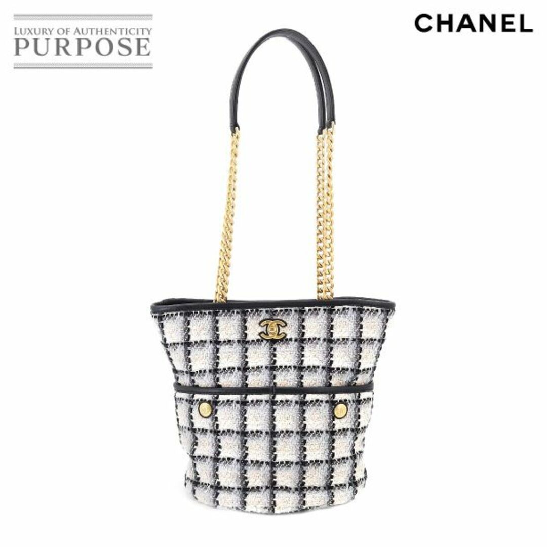 未使用 展示品 シャネル CHANEL チェーン トート バッグ ツイード レザー マルチカラー ゴールド 金具 VLP 90204037