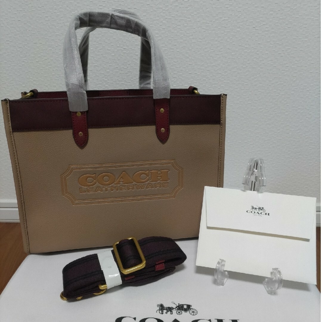 COACH コーチ トートバッグ フィールド  30 カラーブロック ブラウン