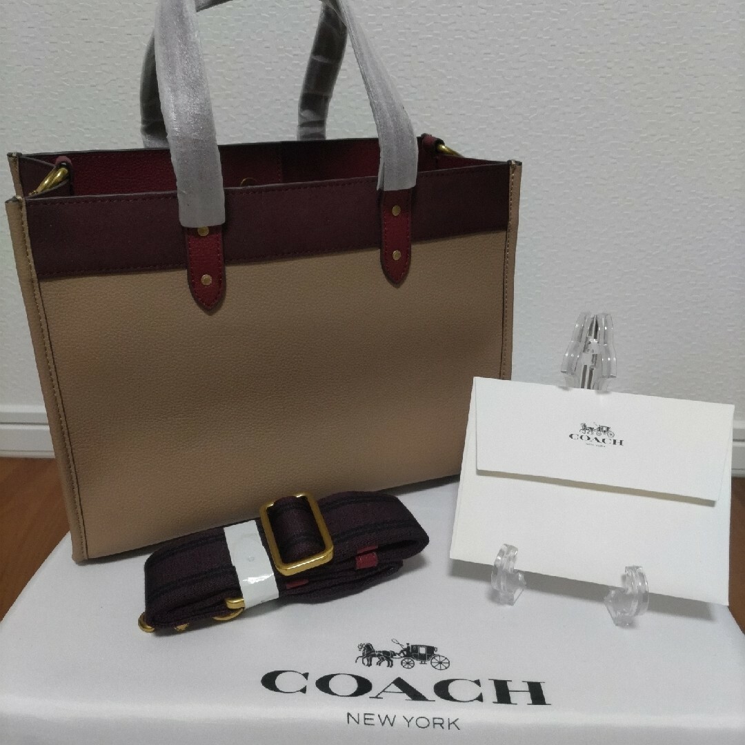 COACH コーチ トートバッグ フィールド 30 カラーブロック ブラウン