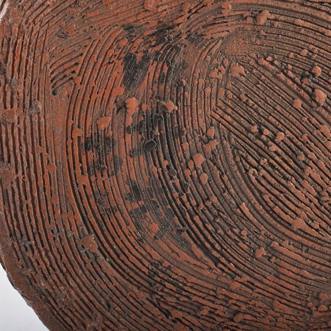 常滑焼 朱泥 松皮 双耳花瓶 高さ約50cm 書付箱 C R6310F
