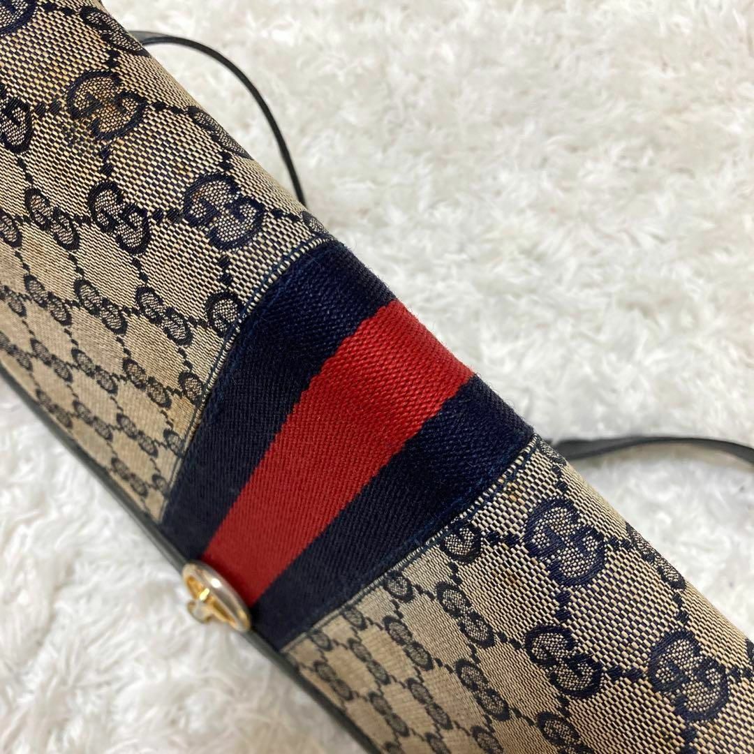 Gucci - グッチ ショルダーバッグ GGキャンバス シェリーライン 金具
