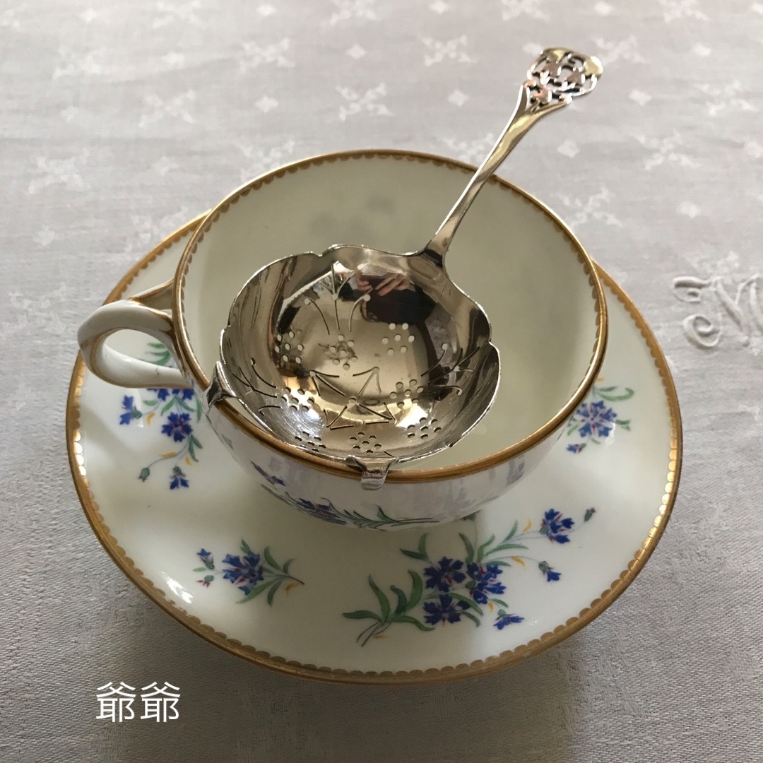 英国製/純銀 スターリングシルバー/ティーストレーナー 茶漉し