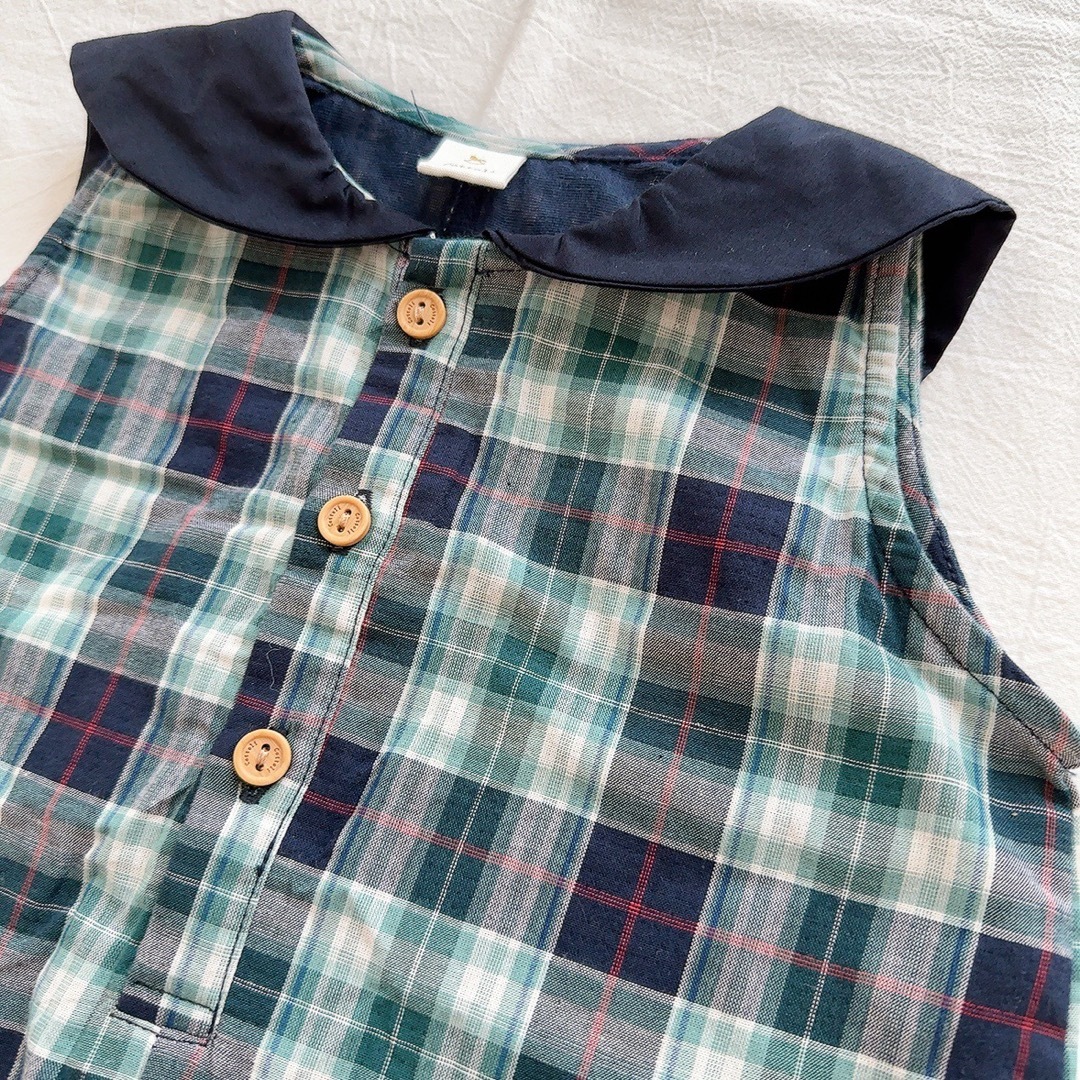 【バースデイ】チェックロンパース キッズ/ベビー/マタニティのベビー服(~85cm)(ロンパース)の商品写真