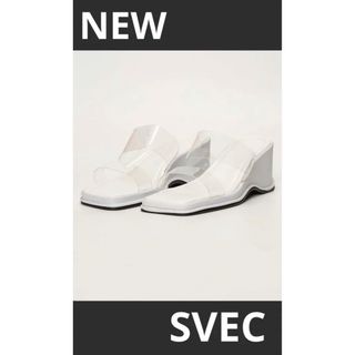 シュベック(SVEC)の1843 新品　SVEC チャンキー　ハイヒール　クリアストラップ　サンダル(サンダル)