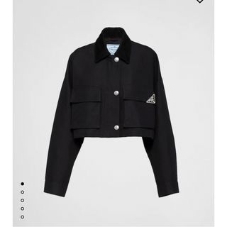 美品 プラダ スポーツ PRADA SPORT ジャケット ナイロン ブルゾン ジップアップ 中綿入り 無地 アウター レディース 42(M相当) ブラック