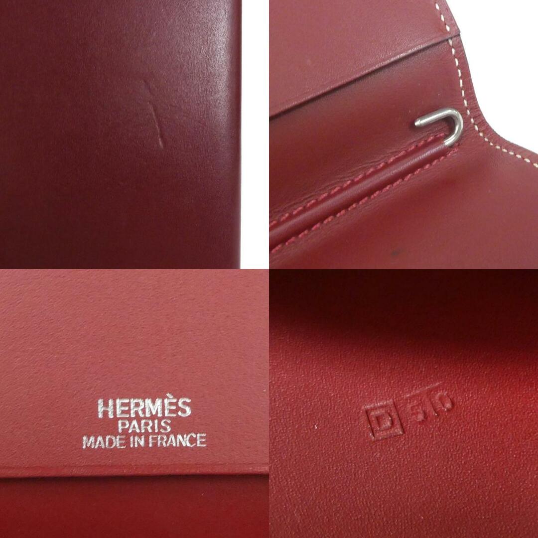 Hermes - エルメス HERMES 手帳カバー レザー バーガンディ ユニ