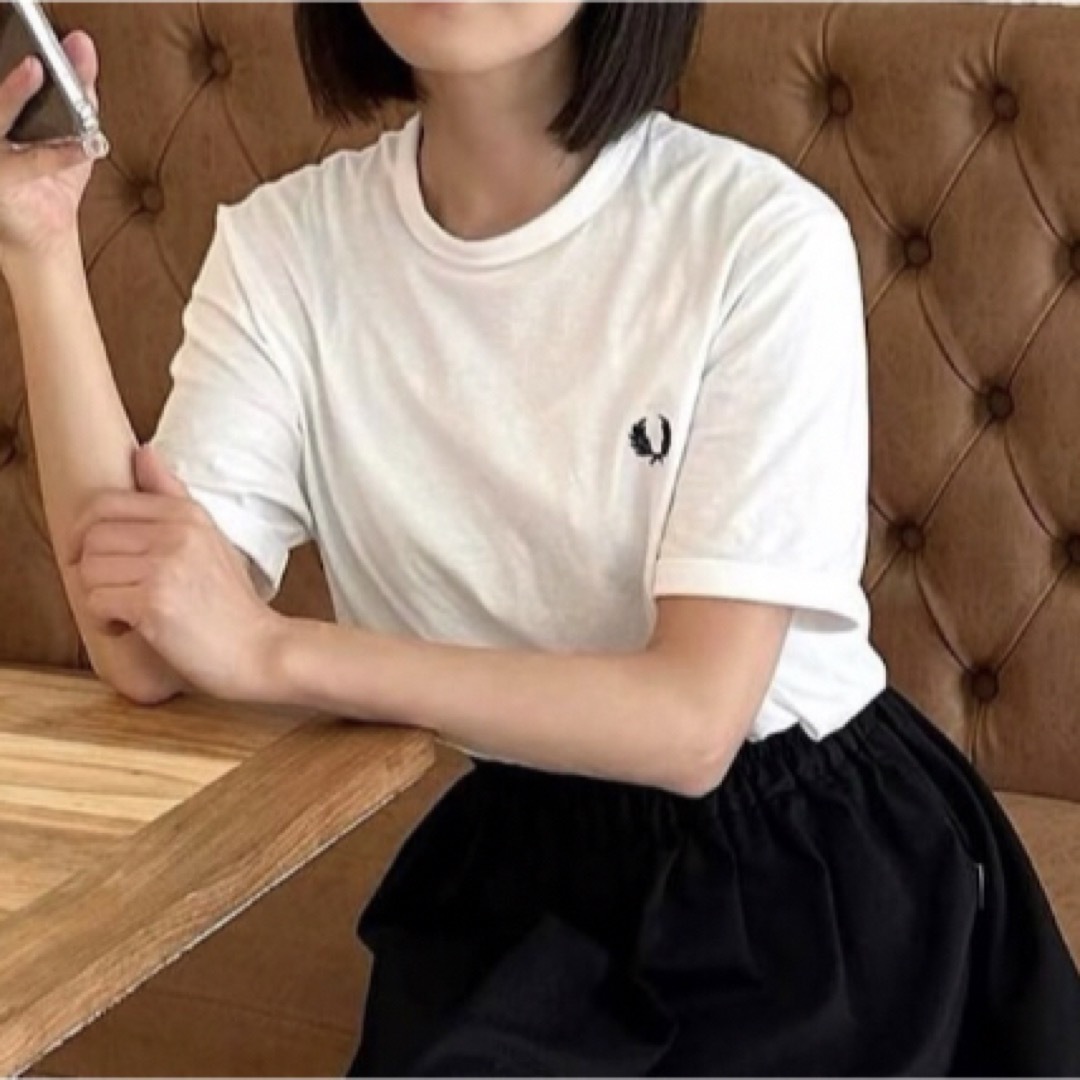 FRED PERRY(フレッドペリー)のFRED PERRY Ringer T-Shirt XSサイズ ホワイト レディースのトップス(Tシャツ(半袖/袖なし))の商品写真