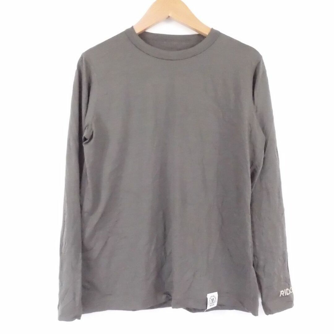 RIDGE MOUNTAIN GEAR リッジマウンテンギア Merino Basic Tee 長袖Tシャツ 1点 カーキ S 毛100％ 登山 アウトドア レディース AO1083A23