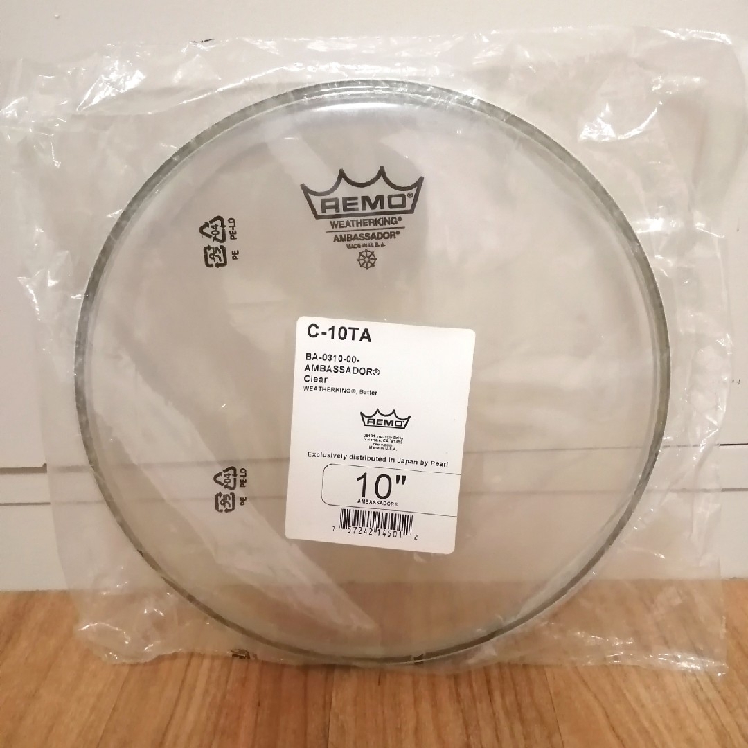 REMO(レモ)の【新品】REMO ドラムヘッド　10"インチ　4枚セット 楽器のドラム(その他)の商品写真