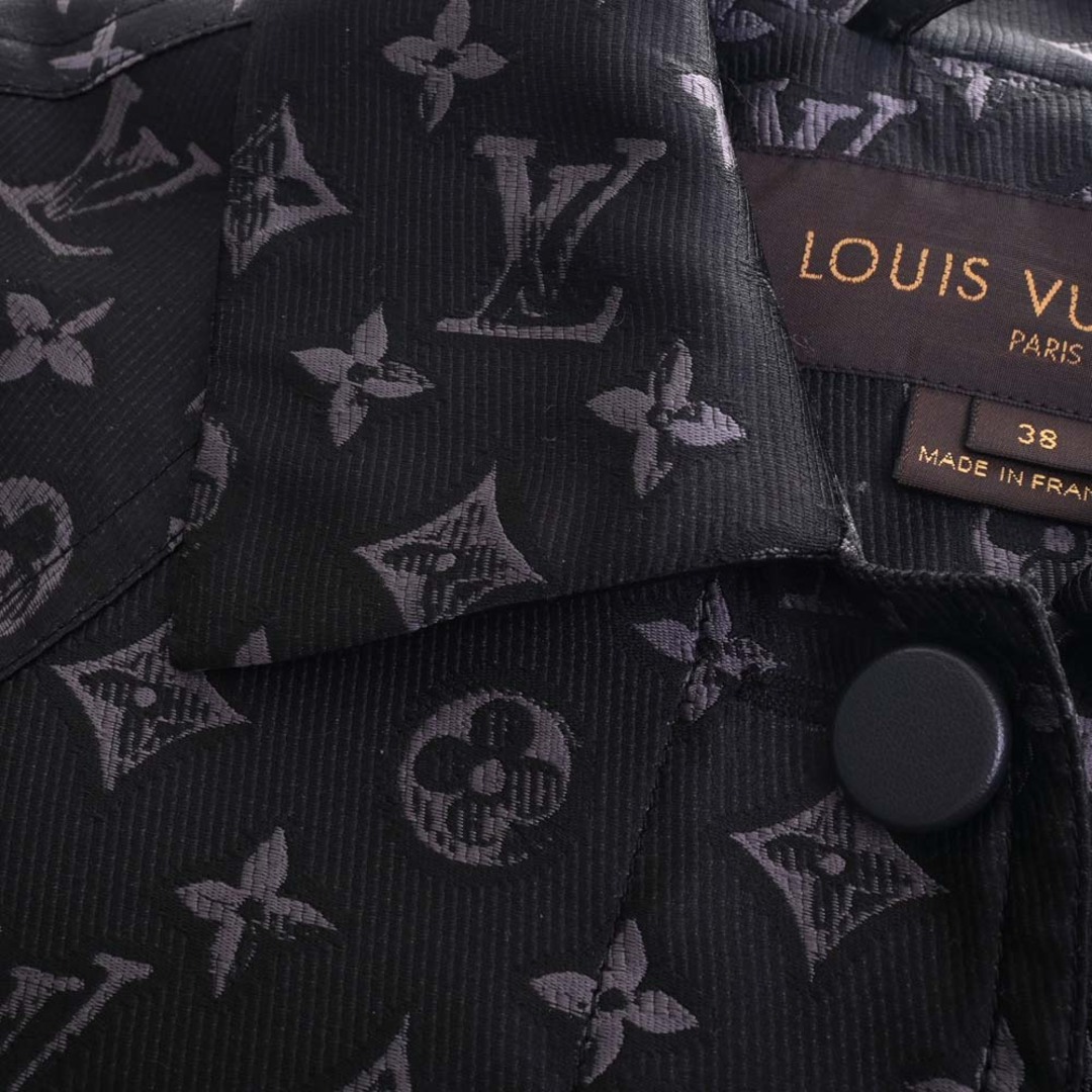 【中古】LOUIS VUITTON ルイヴィトン モノグラム ポリエステル シルク ベルト付 トレンチコート #38 - ブラック by