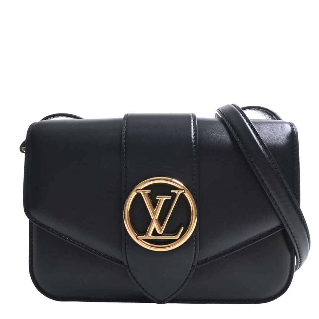 ハンドバッグLOUIS VUITTON ルイヴィトン レザー LV ポンヌフ ショルダーバッグ M55948 ブラック by