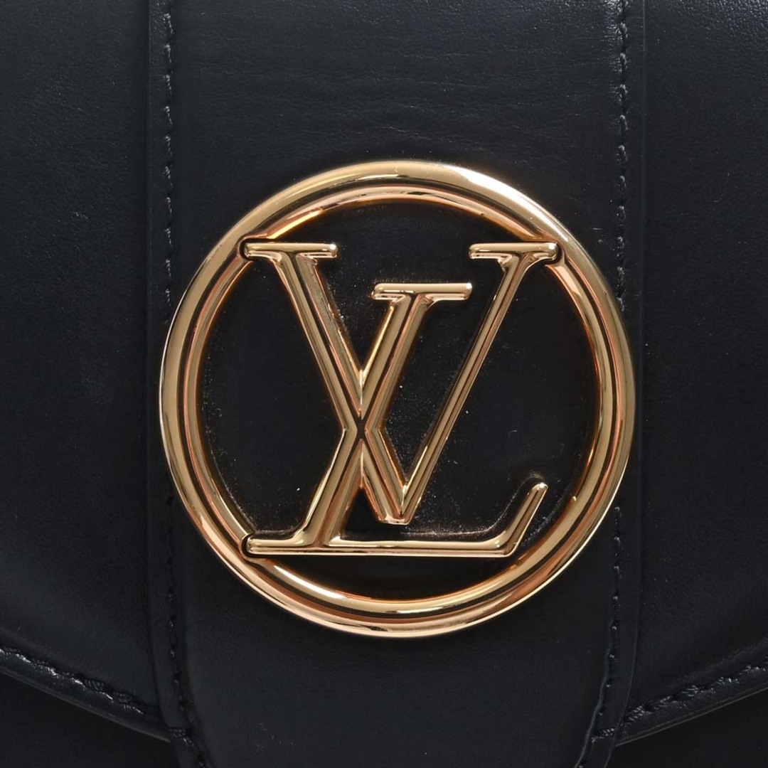 LOUIS VUITTON ルイヴィトン レザー LV ポンヌフ ショルダーバッグ M55948 ブラック by