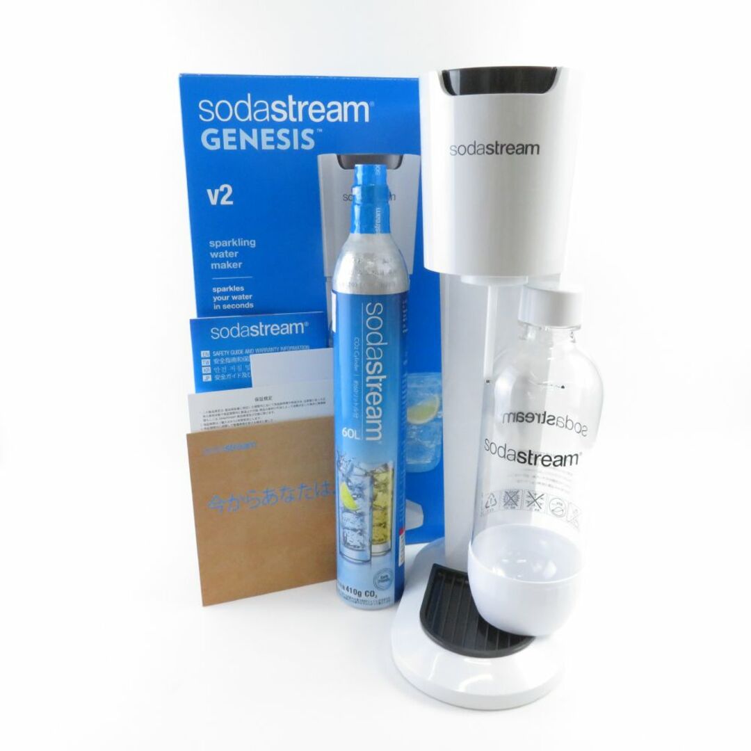 未使用 sodastream ソーダストリーム GENESIS ジェネシス V2 スターターキット 炭酸水メーカー 1点 ホワイト 家庭用  スパークリングウォーター SC7636Z 【中古】 | フリマアプリ ラクマ