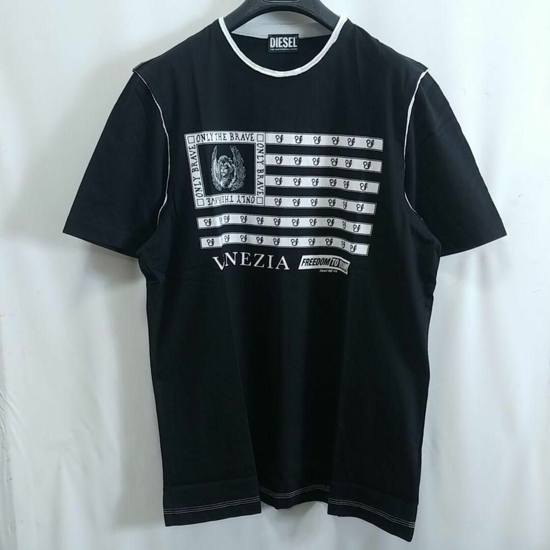 新品 M DIESEL ブランド Tシャツ カットソー ヴェネツィア D2 黒