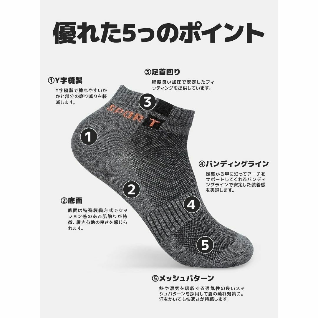 【色: 濃いグレー/10足セット】ショートソックス 柔軟 くるぶし丈 ソックス