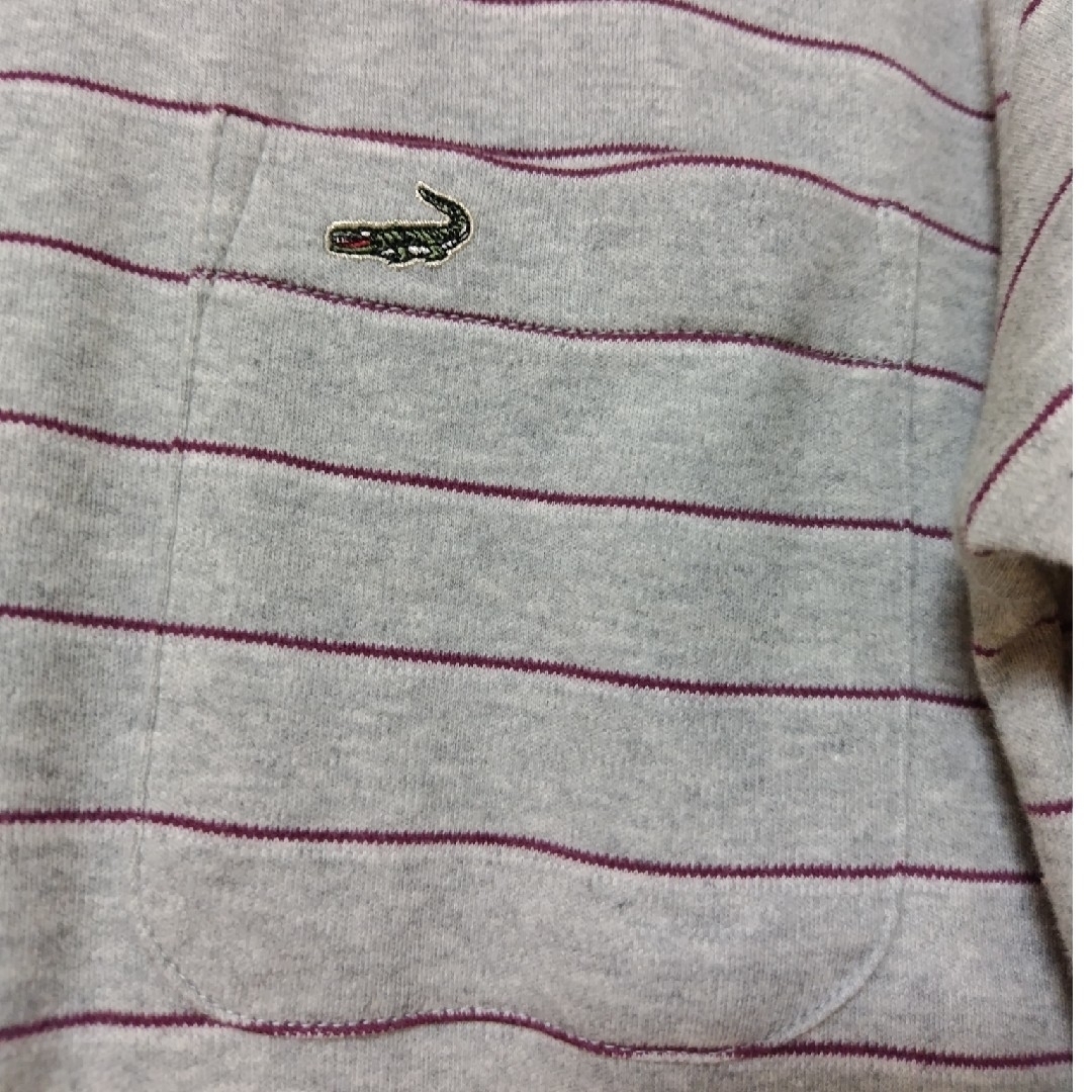 Crocodile(クロコダイル)のクロコダイル　メンズ　М　長袖カットソー　ボーダー　グレー　紫 メンズのトップス(Tシャツ/カットソー(七分/長袖))の商品写真