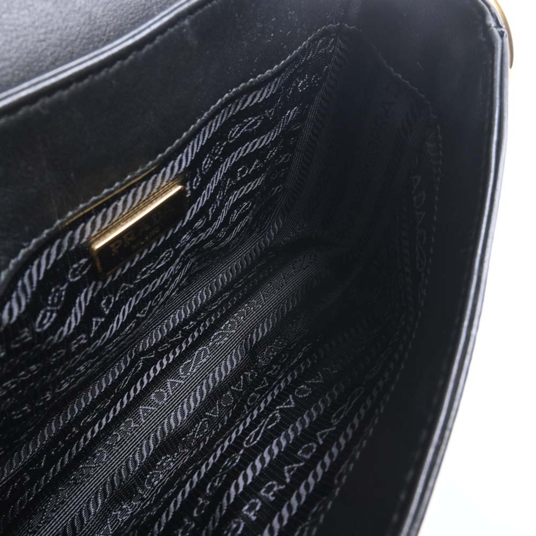 PRADA - 【中古】PRADA プラダ レザー ショルダーバッグ - ブラック by