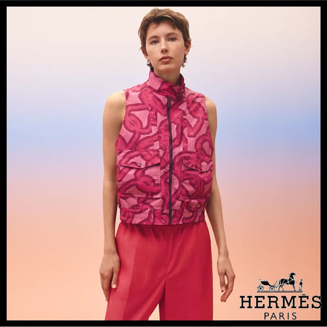 Hermes(エルメス)の新品未使用　HERMES  エルメス　2023 鐙の幻想 ベスト　ジップ　ジレ　 レディースのトップス(ベスト/ジレ)の商品写真